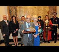 Receiving Freedom of the Borough of Walsall from the Mayor with Mrs Gatrad