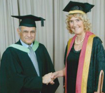Receiving the Professorship from the Vice Chancellor of the University of Wolverhampton