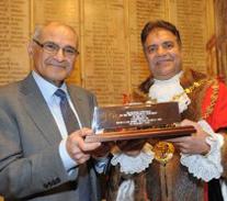 Receiving Freedom of the Borough of Walsall from the Mayor